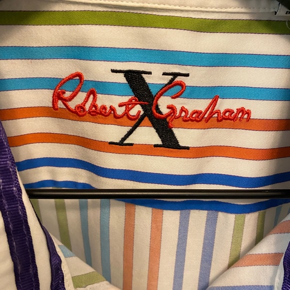 Mens Robert Graham Colorful Stripe Flip Cuff Button Down Shirt LS 2XL XXL - Picture 12 of 14